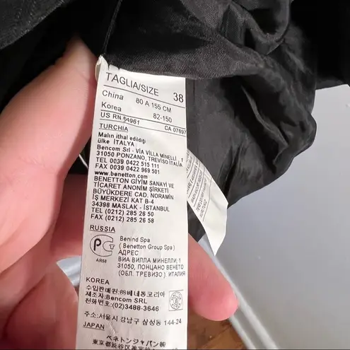 United Colors Of Benetton 2 Button Blazer Black Pinstripe