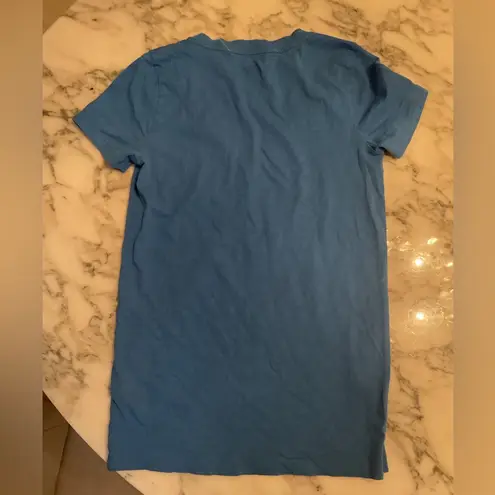 NWT JCrew V Neck Slub Cotton Tee Retro Blue Women’s Short Sleeve XS