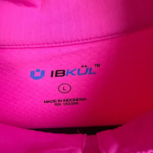 Ibkul Womens Long Sleeve Shirt Large Pink 1/4 Zip Golf Hiking Mesh UPF UV Golf