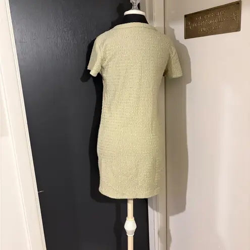 Elodie 💜 Seafoam Sage Green Short Sleeve Dress in Textured Fabric