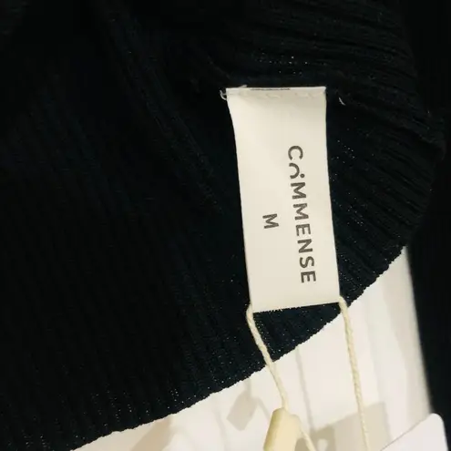 Commense Women's Long Sleeve Crew Neck Crop Shirt Top Black Size Medium NWT