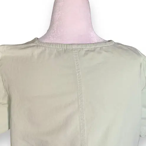 Vintage 90s Embroidered Dress Pistachio Green Lightweight Denim Floral Midi Green