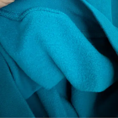 Grandmacore Granny Cottage Crewneck Sweatshirt Y2K Teal Blue Floral Medium