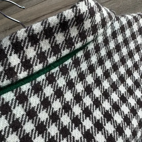 Perry Ellis Wool Brown Houndstooth Blazer with Elbow Patches