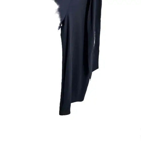 Susana Monaco Navy V Neck Long Sleeve Belted Wide Leg Knit Jumpsuit Small New