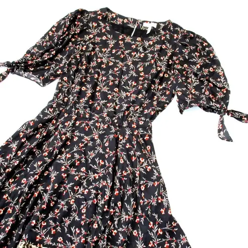 Rebecca Taylor NWT Lia Floral in Black Combo Silk Blend Short Dress XS $450