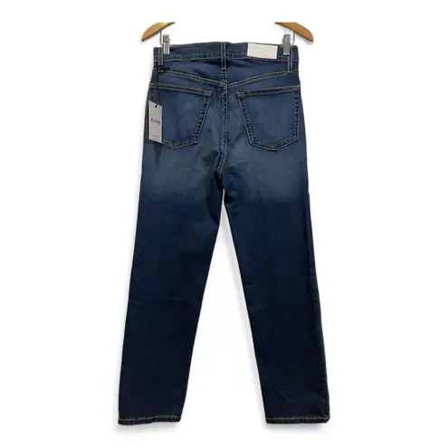 RE/DONE NWT 70's Stove Pipe High Rise Ankle Crop Dark Faded Blue Jeans 27 $295