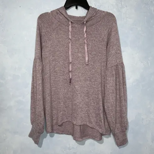 Lann Gy by Guiliana Heather Pink Hooded Wide Leg Lounge Sweatsuit Oversize S/XS