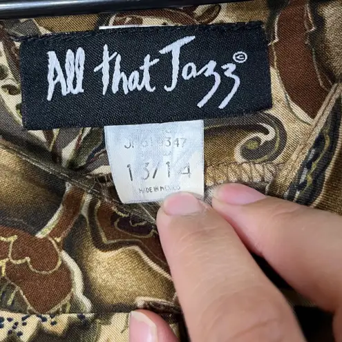 All that jazz Vintage Floral Sleeveless Maxi Dress Brown Tan Women's Size 13/14 - Image 3