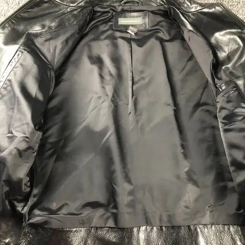 Banana Republic  Jacket Womens XL Black Genuine Leather Motorcycle Bike Bomber