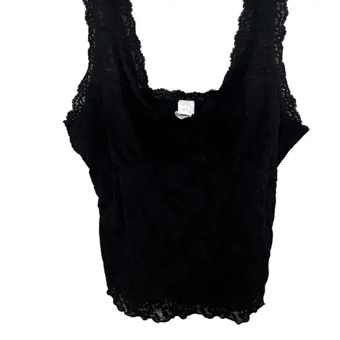 Hanky Panky Black Lace Camisole Tank Top Size XL Y2K Stretch