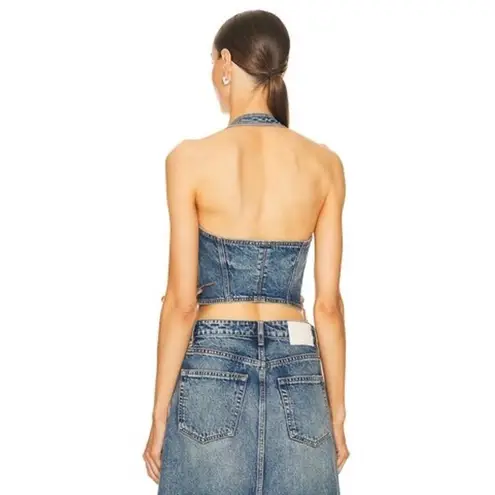 GRLFRND Phoebe Laced Halter Top in Nashville Suede medium