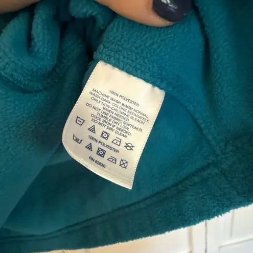 Lands’ End teal fleece mock neck sweater size XL Blue