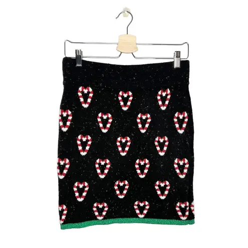 NWT Celebrate Together Candy Cane Hearts Knit Sweater Skirt Black Size undefined