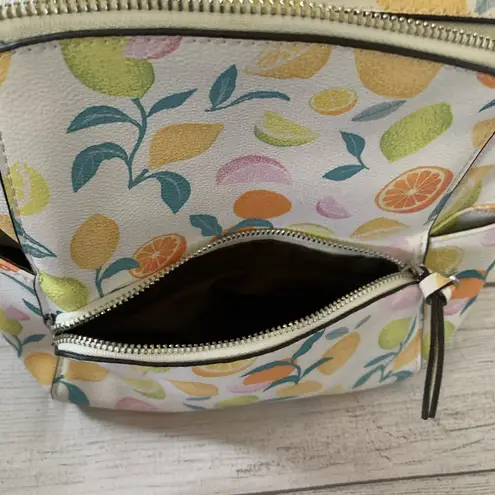 Vibrant Citrus Pattern Women's Faux Leather Backpack from Parfois (Euro brand) Orange