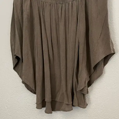 Lavender Brown  Off Shoulder Blouse Top Brown Taupe XS