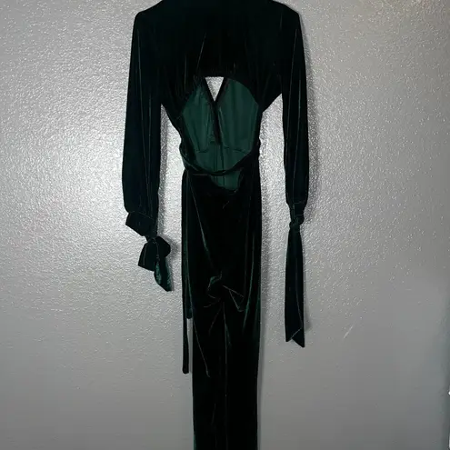 Women’s Green Velvet Ruched Long Sleeve Bodysuit Off Shoulder Party Clubwear