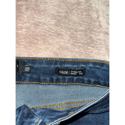 Tahari Women's Chloe Fit Solution Skinny Jeans Mid Rise Blue Denim Size 6