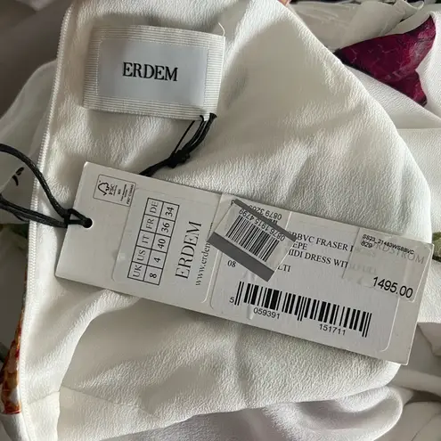 ERDEM Brealey Bouquet Pattern Fraser Dress Size US4 | UK8 New w/Tag Retail $1495