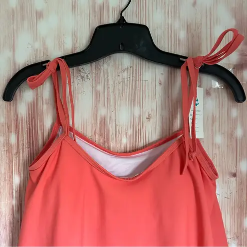 Beachsissi Coral Tie Shoulder Swing Tankini Top