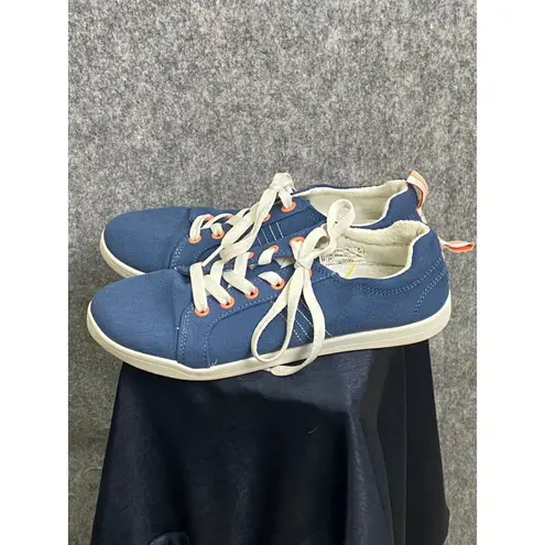 Vionic Beach Stinson Blue Canvas Sneakers Women's 8 Arch Support Comfort Coastal