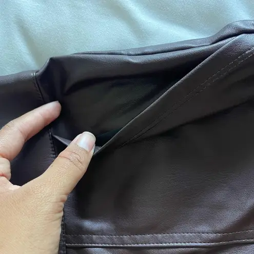 A New Day Brown Leather Mini Skirt with a pockets