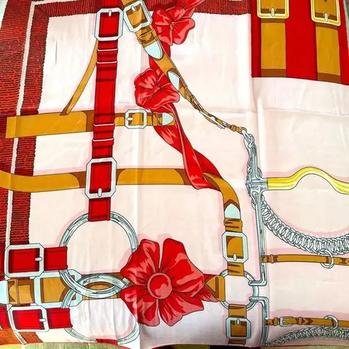 Stylish Pink and Red Geometric Scarf