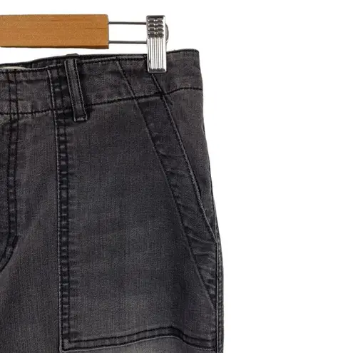 Nili Lotan Cropped French Military Pants Jeans Carbon Grey Cotton Utility SZ 27 Gray