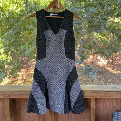 Derek Lam 10 Crosby Black And Grey Fit & Flare Dress Size 2
