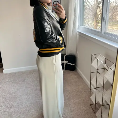 Leather jacket with fancy skull. XS/S Black