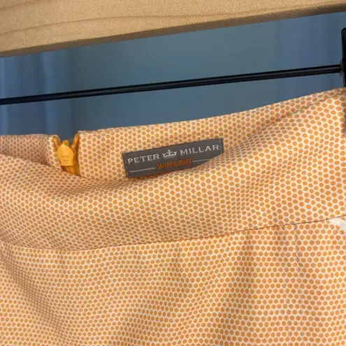 Peter Millar  Wicking Skort Orange and White Dots Ladies Size 10 Athletic Running