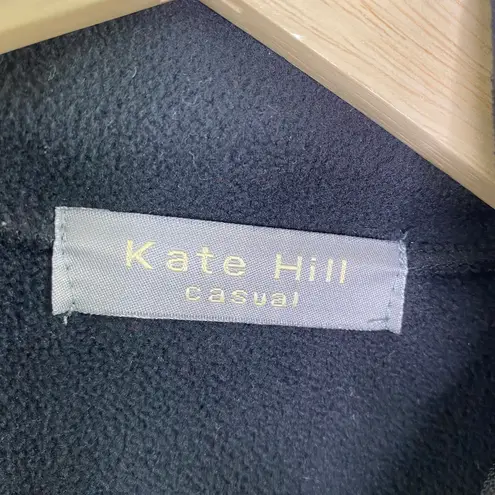 Kate Hill Black Mock Neck Fleece Long Sleeve Pullover Women's Size X-Large XL