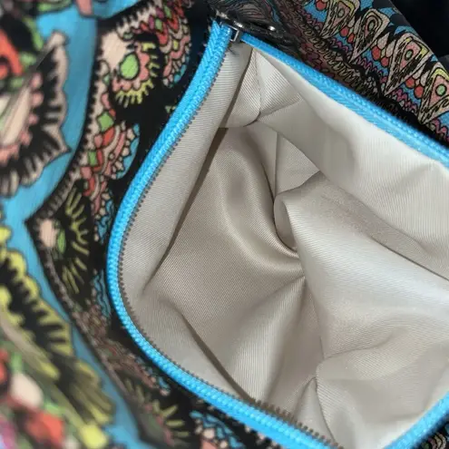 Sakroots Rockaway Backpack Aqua One World Peace Print Coated Canvas Boho Bag