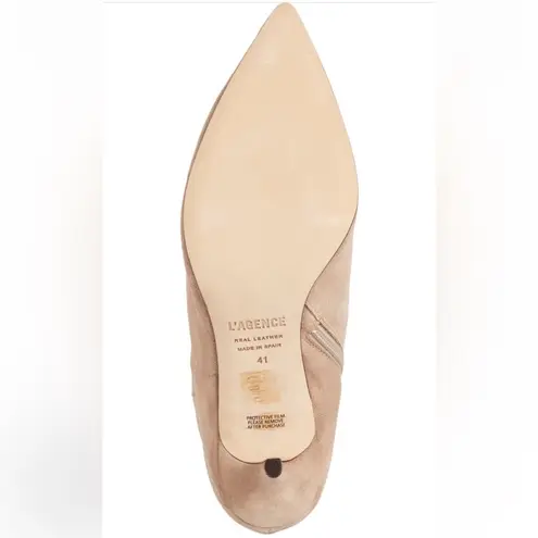 L'Agence L’Agence Aimee Suede Stiletto Booties in Taupe Brown