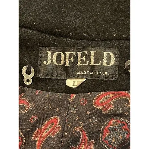 Vintage JOEFELD Black Wool Long Overcoat Winter Size L Size L