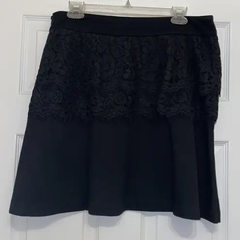 CAbi  3496 Black Soirée A-line skirt with lace detail