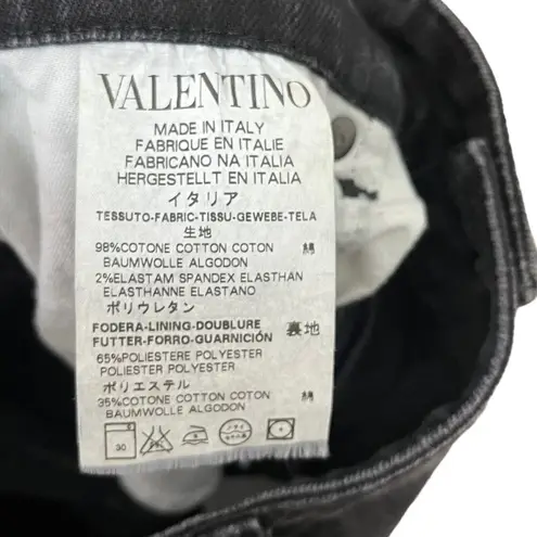 RED VALENTINO Skinny Jeans Low Rise Black Dark Wash Women’s Size 31 Stretch