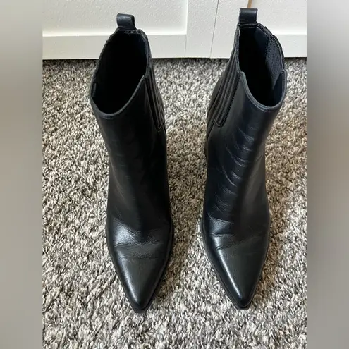 Marc Fisher  Alva Pointy Toe Leather Women’s Black Boots Size‎ 9