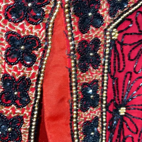 Papell Boutique evening beaded silk top