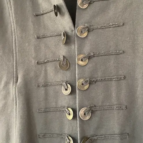 Neon Buddha Sage Green Cotton Stretch Coin Jacket Pockets Comfort Bohemian Small