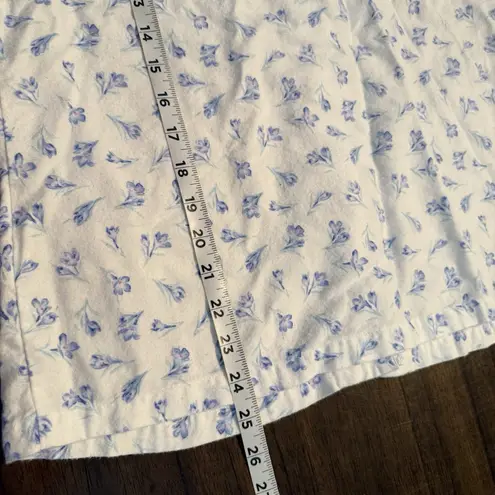 Eileen West Pajama Set Sz Small Top & Pants White Floral Cottagecore Grannycore