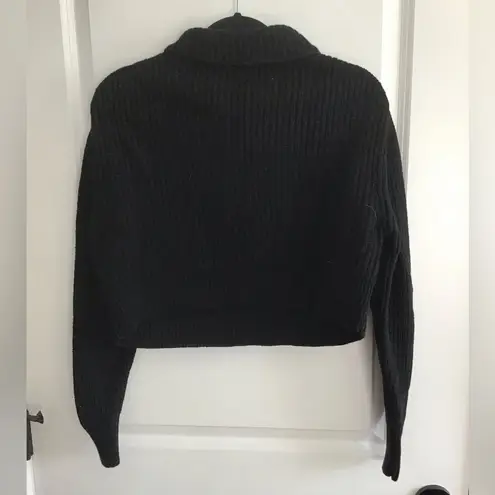 Wilfred Free Womens Crew Neck Long Sleeves Cropped Sweater Black Wool Size M Size M