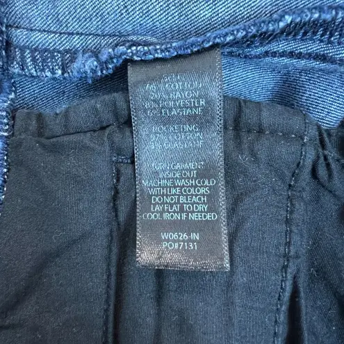 Betabrand Jeans Women Medium Long Blue Straight Leg Pull On Stretch Denim Yoga