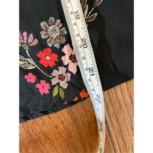 Velvet graham spencer black floral cold shoulder blouse small Black