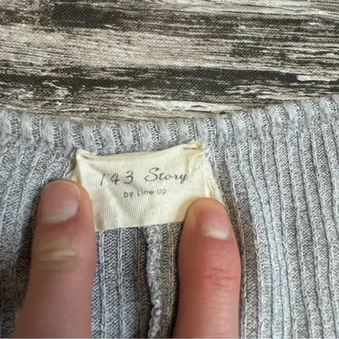 143 Story by Line Up Women's Romper M Med Medium Light Grey Gray Soft Ribbed Tie