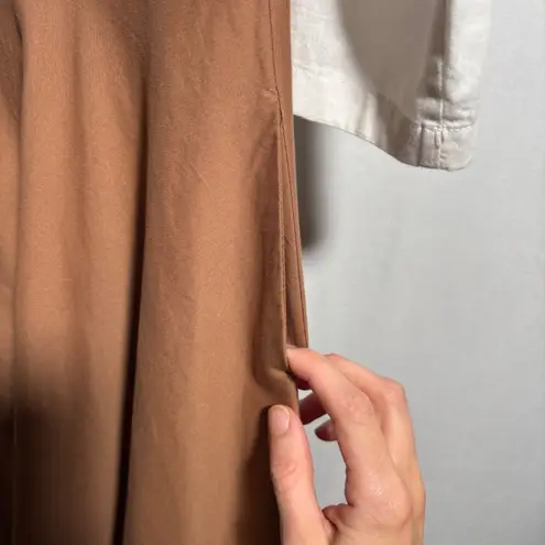 Marianna Déri Colorblock Shirt Dress S Karamel Red 3/4 Sleeve Midi $360 SEE White