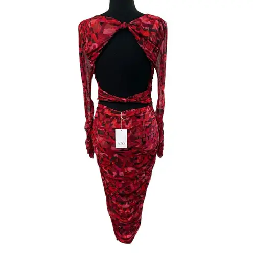 MISA Los Angeles NWT! Iselin Geo Print Mesh Bodycon Dress - Size Small