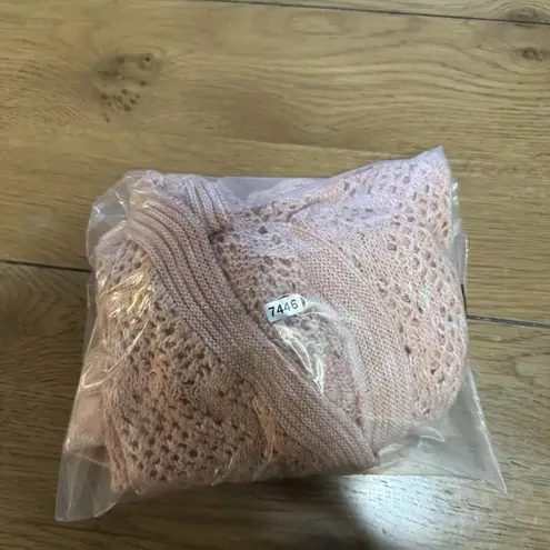 Christopher & Banks Women Size S/M Open Knit Cowl Neck Crochet Poncho Sweater