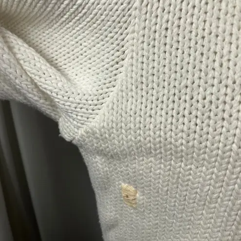 Blue Willi's Life Danish Design White Cotton Knit Full Zip Up Jacket L Pastel Size L