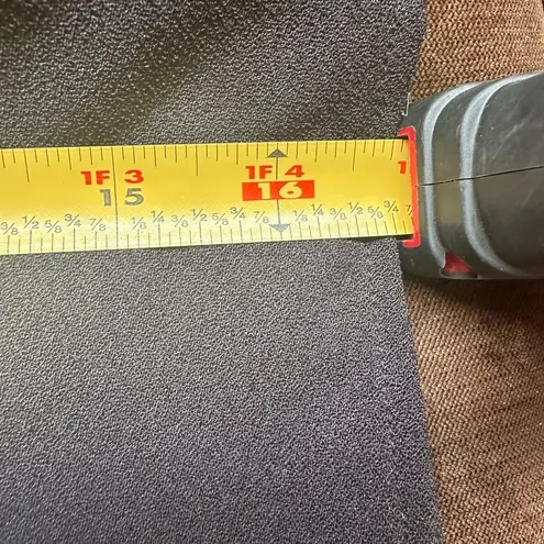 C & E Black V Neck Rectangle Cut Out Back 3/4th Sleeves Sheer Layer Sz M Size M